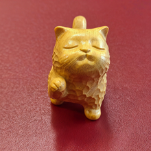 Load image into Gallery viewer, OLOEY Wood carvings,Handmade Wooden Cat Art Carvings