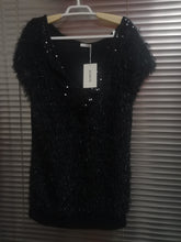 Load image into Gallery viewer, HUORUYK Ladies evening dress, short sleeved evening dress, black