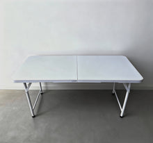 Load image into Gallery viewer, LISM Folding tables,A set of 2 folding tables, 6 feet lightweight folding table, dining table with steel legs that can be folded in half, with handles, suitable for indoor and outdoor use (white)