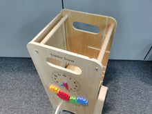 Load image into Gallery viewer, Toddler Tower Kitchen Step Stool with Safety Rail, Chalkboard, Slide Function