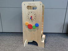 Load image into Gallery viewer, Toddler Tower Kitchen Step Stool with Safety Rail, Chalkboard, Slide Function