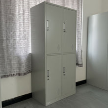 Load image into Gallery viewer, LISM Lockers,Industrial storage cabinet with lock and 4 metal doors, equipped with 12 hooks, used for office gym, requires assembly, gray