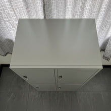 Load image into Gallery viewer, LISM Lockers,Industrial storage cabinet with lock and 4 metal doors, equipped with 12 hooks, used for office gym, requires assembly, gray