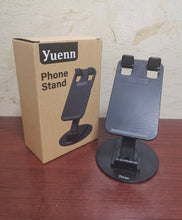 Load image into Gallery viewer, yuenn 360° Rotatable Adjustable Phone Stand for Desk, Foldable Cell Phone Holder