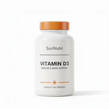 Load image into Gallery viewer, SunNutri Vitamin D3 5000 IU Immune Support Bone Health 120 Softgels