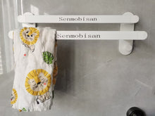 Load image into Gallery viewer, Senmobisan White towel rack, bathroom, no punching towel hanging pole, bathroom storage double pole
