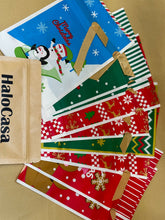 Load image into Gallery viewer, HaloCasa Festive Christmas Gift Bags Set - 50 Bags in 5 Assorted Designs (23 x 13 cm)