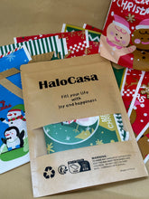 Load image into Gallery viewer, HaloCasa Festive Christmas Gift Bags Set - 50 Bags in 5 Assorted Designs (23 x 13 cm)