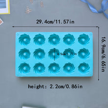 Load image into Gallery viewer, NJDSM 15-Cavity Spiral Shaped Silicone Baking Molds, Chocolate Dessert Cookie Bakeware Mould,Homemade Kitchen Toos