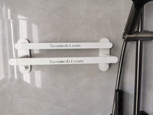 Load image into Gallery viewer, Senmobisan White towel rack, bathroom, no punching towel hanging pole, bathroom storage double pole