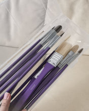 Load image into Gallery viewer, Zllada oil paint brush Set, 1 Pack 10 Pcs Round Pointed Tip Paintbrushes Nylon Hair Artist Acrylic Paint Brushes for Acrylic Oil Watercolor, Face Nail Art, Miniature Detailing and Rock Painting