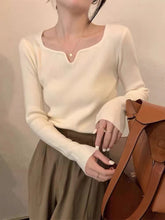 Load image into Gallery viewer, WKDTWCOS Knit sweater,Knit Top Women's Long Sleeve Knit Sweater Crew Neck Solid Color