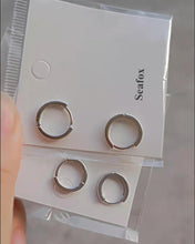 Load image into Gallery viewer, Seafox earrings,Sterling Silver Post Pave Cubic Zirconia  Hoop Earrings for Women