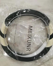 Load image into Gallery viewer, MEIXUNR Steering Wheel Cover,Black and White Auto Car Accessories - Cool Interior Leather wrap for Men Woman Girl