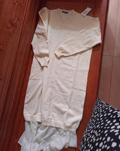 Load image into Gallery viewer, ABNF knitted dress, women's long-sleeved V-neck pleated tight-fitting dress, wool knitted dress