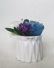 Load image into Gallery viewer, SQIALOUN artificial flowers, roses with green leaves bouquets, used for home decoration and wedding decorations, 3 bouquets in a pot.