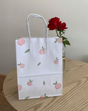 Load image into Gallery viewer, PACKIE BETTIE gift bag 8x4.25x10.5 kraft paper gift bag with handle in bulk, peach printed paper bag, shopping bag, kraft paper bag, retail bag, party bag, 50 packs