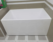 Load image into Gallery viewer, Kiseely bathtub 60" modern alcove acrylic bathtub with left drain and overflow, white