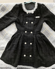 Load image into Gallery viewer, UJAKEL dress, long sleeved round neck elegant button-embellished dress