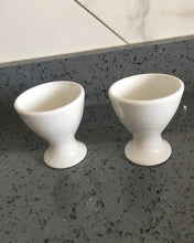 Load image into Gallery viewer, youpii egg cups, ceramic egg cups 2 pcs porcelain egg rack breakfast boiled eggs cooking tools stable and easy to clean childhood memories dining table decoration kitchen gift