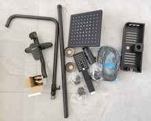 Load image into Gallery viewer, HMMHVV Shower Faucet Set, Wall Mount Square Rain Shower System Mixer Set, 10 Inch Rain Shower Head with Handheld Spray