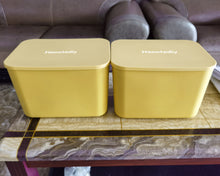 Load image into Gallery viewer, Haootadiy Plastic Storage Box, Stackable Storage Case with Handle (Yellow)
