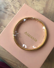 Load image into Gallery viewer, Ataraxia bracelet,Women's 18k Gold Plated Stackable Bangle Bracelet Hinged Oval-Shape Slip-On