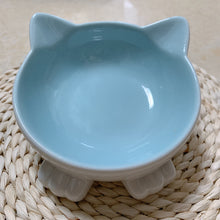 Load image into Gallery viewer, MOONXIAN pet feeding bowl,Ceramic Raised Pet Feeding Food Water Bowls  Stand for 2 Cats Kitten Small Dogs Puppy Dishwasher Safe