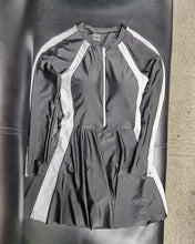 Load image into Gallery viewer, cycgttpl swimsuit ,Women's One Piece Swimsuit Zip Up Athletic Swimwear, Long sleeve Ruched Swimdress