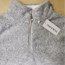 Load image into Gallery viewer, TUJULING Women Long Sleeve Pullover Jumper Zipper Fleece Top Sweaters