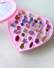 Load image into Gallery viewer, WymbsYdky Little Girl Jewel Rings in Box, Girl Pretend Play and Dress Up Rings (Lovely Ring)