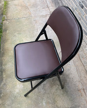 Load image into Gallery viewer, SHangGuanTUTU Chair,Double Braced brown Metal Folding Chair