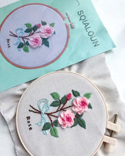 Load image into Gallery viewer, SQIALOUN embroidery design, handmade needlework, with round frame