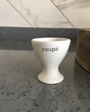 Load image into Gallery viewer, youpii egg cups, ceramic egg cups 2 pcs porcelain egg rack breakfast boiled eggs cooking tools stable and easy to clean childhood memories dining table decoration kitchen gift