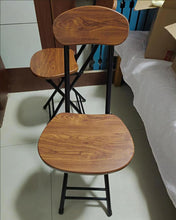 Load image into Gallery viewer, TIKBABA dining chair,Stool Modern Saddle Seat with Wooden Texture PU Dining Chairs for Home Kitchen Counter,Brown