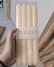 Load image into Gallery viewer, Yoscenn scented candle, 4 tall cone candles-10 inch white drip-free, odorless dinner candle-paraffin wax with cotton wick-8 hours burning time