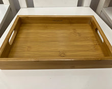 Load image into Gallery viewer, YKOAJG household tray,Wood Serving Tray with Handles (17 Inches) – Decorative Serving Trays Platter for Breakfast in Bed, Lunch, Dinner, Appetizers, Patio, Ottoman, Coffee Table, BBQ, Party –Great for Lap &Couch