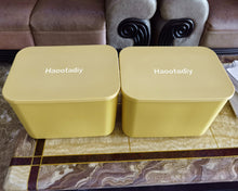 Load image into Gallery viewer, Haootadiy Plastic Storage Box, Stackable Storage Case with Handle (Yellow)