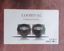 Load image into Gallery viewer, LOOBIVA audio speakers, L low profile 4 inch 4 ohm 25 watts RMS power supply factory replacement coaxial car audio system speakers (pair)