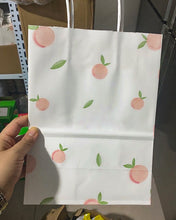 Load image into Gallery viewer, PACKIE BETTIE gift bag 8x4.25x10.5 kraft paper gift bag with handle in bulk, peach printed paper bag, shopping bag, kraft paper bag, retail bag, party bag, 50 packs