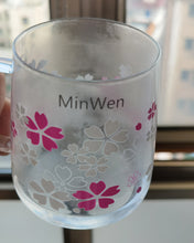 Load image into Gallery viewer, MinWen glass, borosilicate glass with cute flowers with handle for tea, latte, espresso, juice, milk (310ml, 10.1OZ)