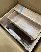 Load image into Gallery viewer, Foshmuk bathroom furniture, 18-inch bathroom sink combination, white modern bathroom cabinet and chrome-plated solid faucet