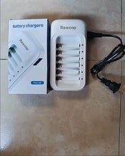 Load image into Gallery viewer, Reecop battery charger, Ni-MH AA & AAA Battery Charger With USB Port for Rechargeable Batteries