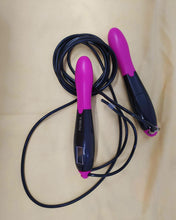 Load image into Gallery viewer, MCNBLK skipping rope, skipping rope with counter, weighted skipping rope suitable for women, men and children's fitness. Indoor and outdoor cordless, smart skipping rope has calorie count and adjustable cable and cordless. purple