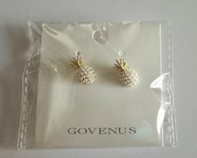 Load image into Gallery viewer, GOVENUS earrings, golden pineapple pearl jewelry pin earrings, girl earrings