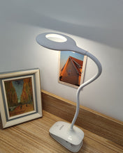 Load image into Gallery viewer, ABIBIY Desk Lamp with Clamp, Eye-Care Swing Arm Desk Lamp, 5 Brightness & Adjustable Color Temperature Modern Architect Lamp with Memory & Timing Function for Study, Work, Home, Office, 12W,White