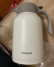 Load image into Gallery viewer, DOQAUS thermos flask, 68 oz stainless steel insulated coffee maker/double wall airless bottle/12 hours heat preservation/2 liter tea, water and coffee dispenser