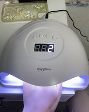 Load image into Gallery viewer, Rayglam UV gel nail lamp, 168W professional nail dryer UV LED nail lamp, with 4 timer settings, professional nail tool with automatic sensor