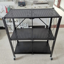 Load image into Gallery viewer, Under Sink Organizer storage rack,3 Tier Rolling Cart Metal Storage Organizer Mobile Utility Cart Kitchen Cart with Wheels,Metal Shelves with Wheels Heavy Duty, Black