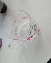 Load image into Gallery viewer, MinWen glass, borosilicate glass with cute flowers with handle for tea, latte, espresso, juice, milk (310ml, 10.1OZ)